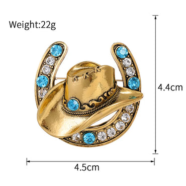 Ethnic Style Hat Alloy Plating Inlay Rhinestones Unisex Brooches