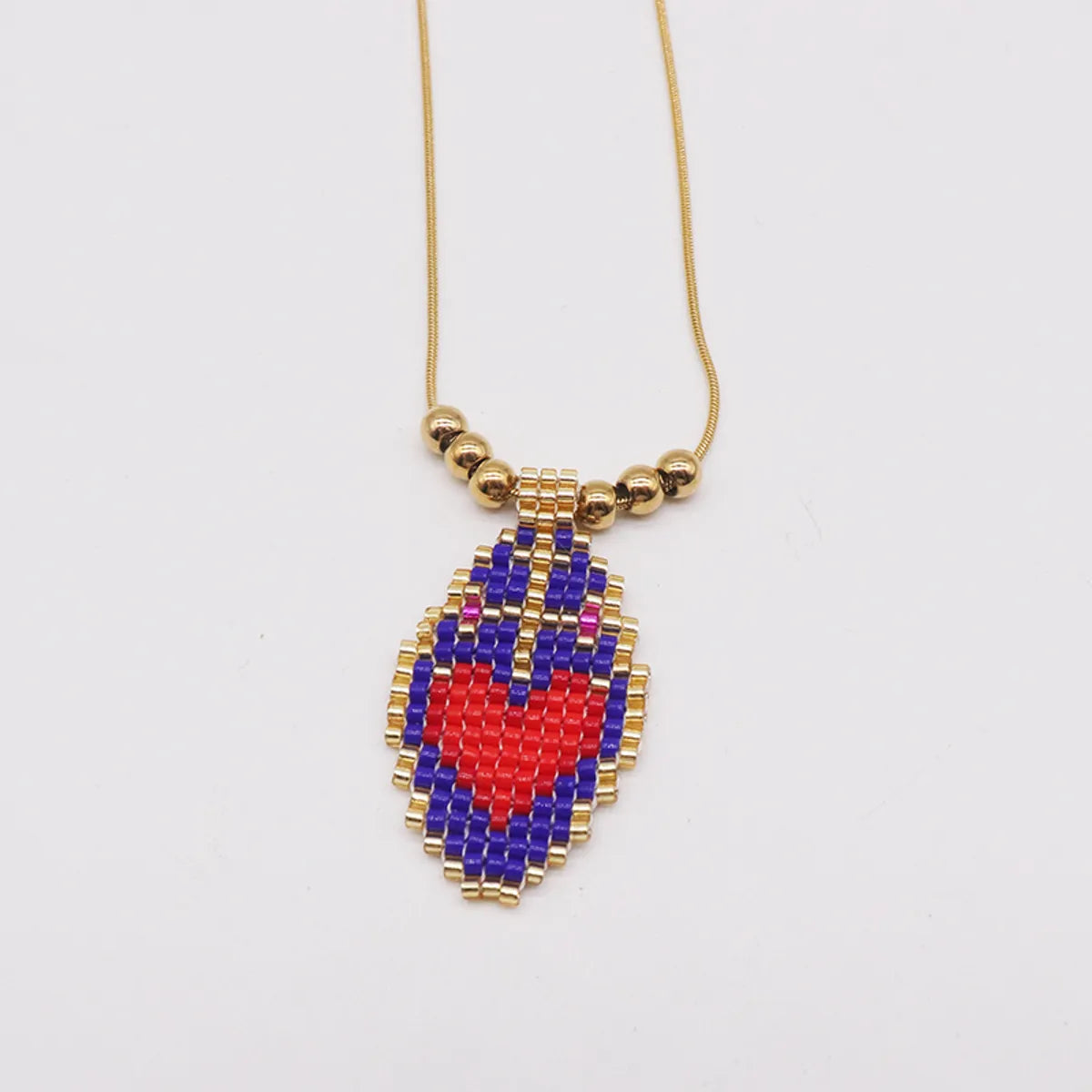 Ethnic Style Heart Shape 304 Stainless Steel Glass Gold Plated Women'S Pendant Necklace