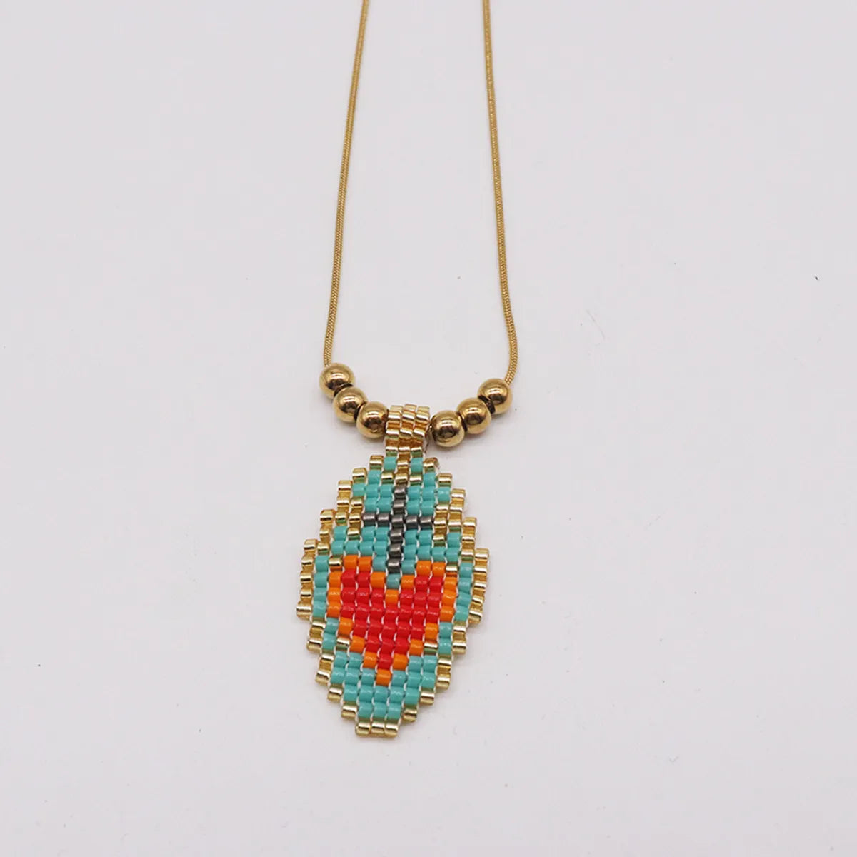 Ethnic Style Heart Shape 304 Stainless Steel Glass Gold Plated Women'S Pendant Necklace