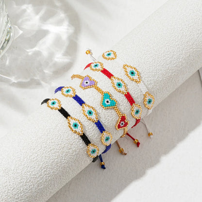 Ethnic Style Heart Shape Eye Glass Handmade Women'S Bracelets