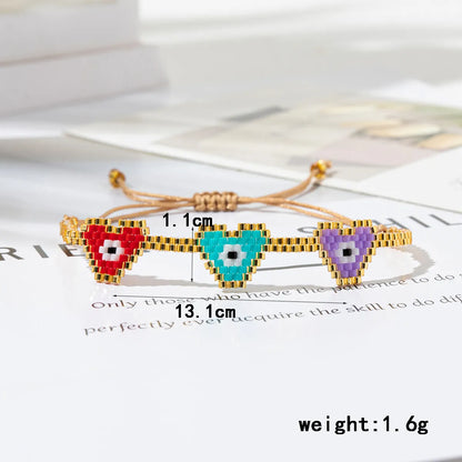 Ethnic Style Heart Shape Eye Glass Handmade Women'S Bracelets