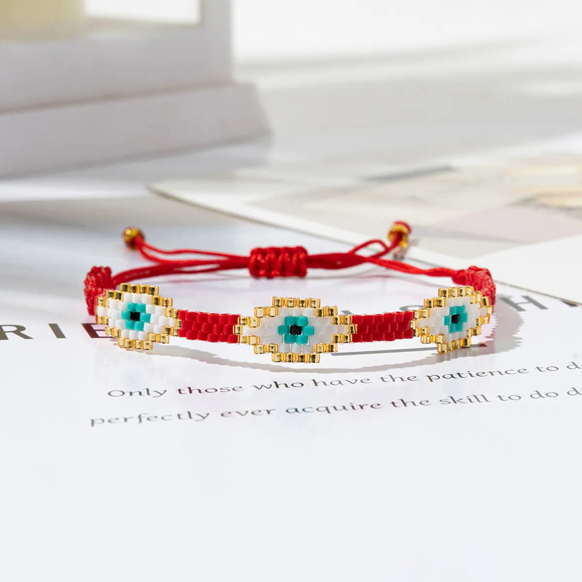 Ethnic Style Heart Shape Eye Glass Handmade Women'S Bracelets