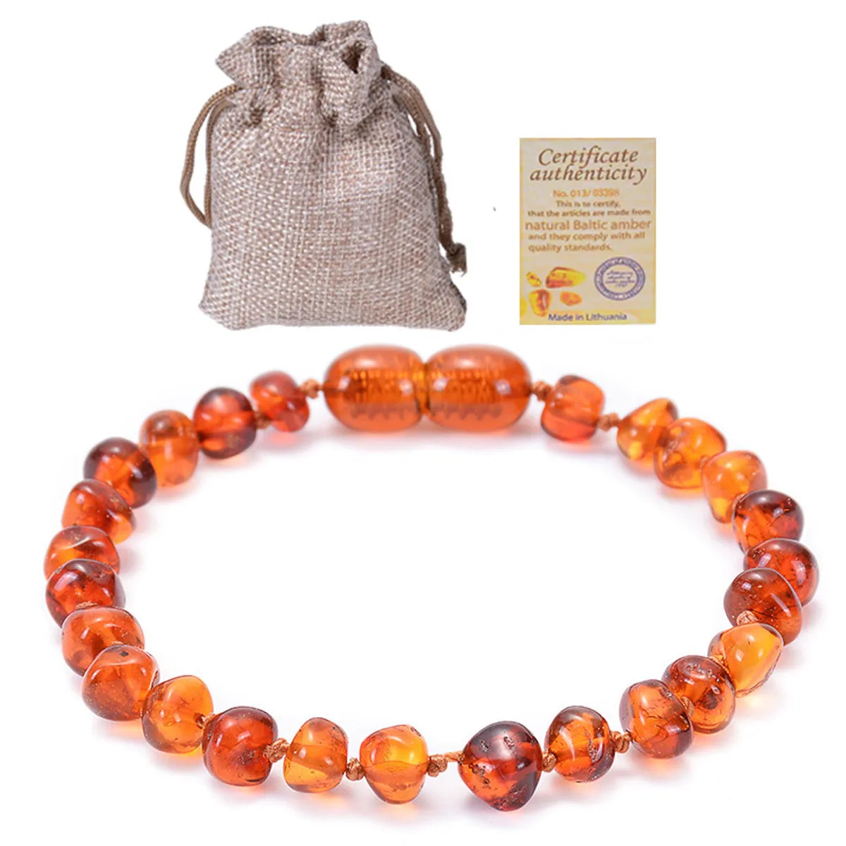 Ethnic Style Irregular Amber Beaded Kid's Bracelets