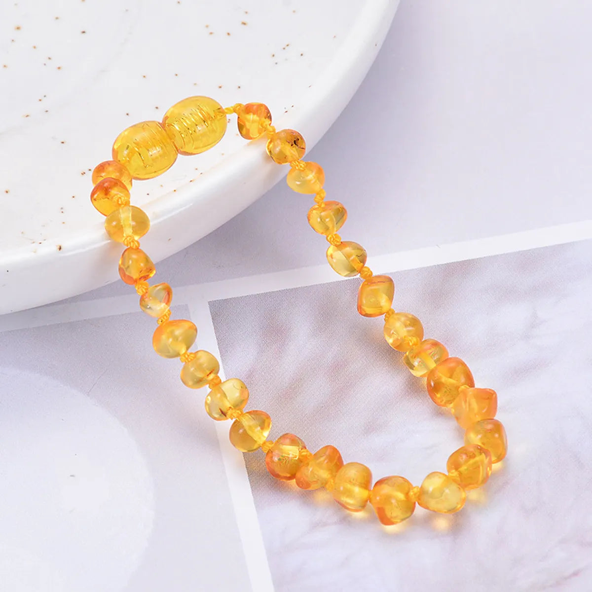 Ethnic Style Irregular Amber Beaded Kid's Bracelets