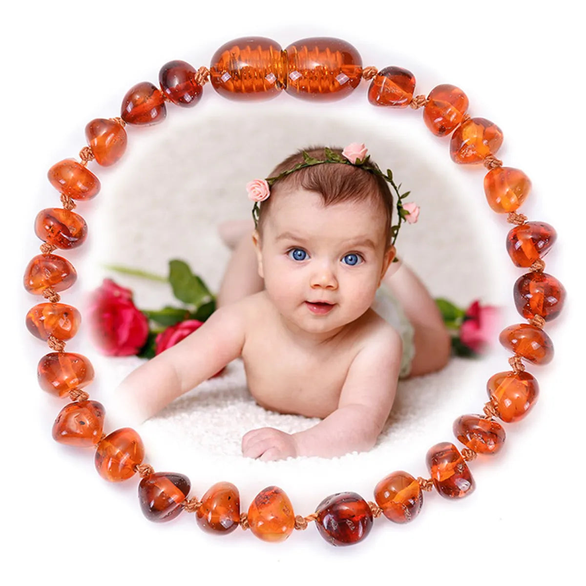 Ethnic Style Irregular Amber Beaded Kid's Bracelets