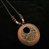 Ethnic Style Leaf Owl Flower Wood Wholesale Pendant Necklace