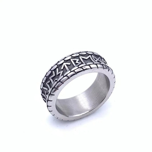 Ethnic Style Letter 304 Stainless Steel Polishing Men'S Rings