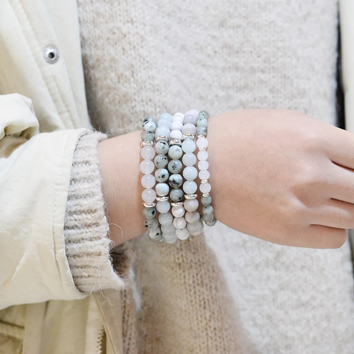 Ethnic Style Marble Natural Stone Moonstone Bracelets