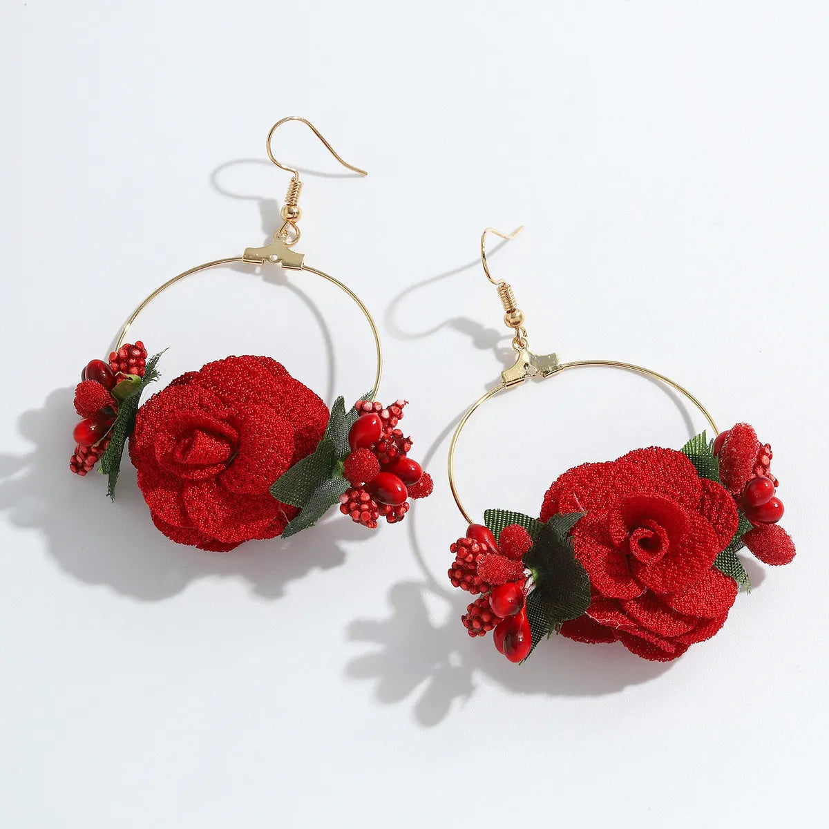 Ethnic Style Flower Cloth No Inlaid Earrings