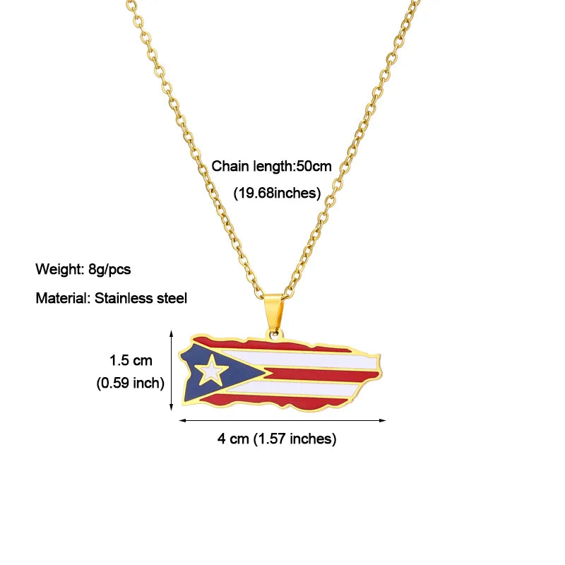 Ethnic Style Modern Style Classic Style Map 201 Stainless Steel 304 Stainless Steel Enamel Plating 18K Gold Plated Unisex Pendant Necklace