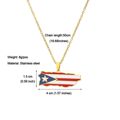 Ethnic Style Modern Style Classic Style Map 201 Stainless Steel 304 Stainless Steel Enamel Plating 18K Gold Plated Unisex Pendant Necklace