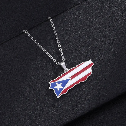 Ethnic Style Modern Style Classic Style Map 201 Stainless Steel 304 Stainless Steel Enamel Plating 18K Gold Plated Unisex Pendant Necklace