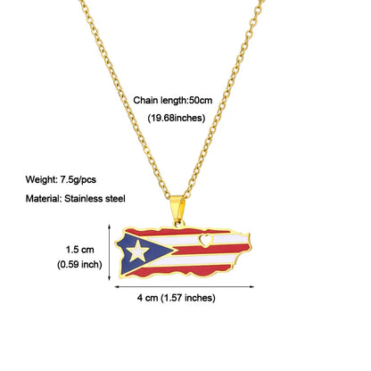 Ethnic Style Modern Style Classic Style Map 201 Stainless Steel 304 Stainless Steel Enamel Plating 18K Gold Plated Unisex Pendant Necklace