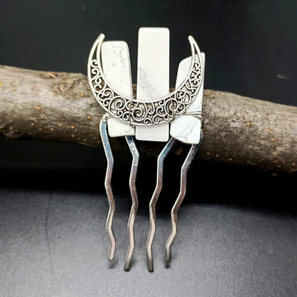 Ethnic Style Moon Natural Crystal Hair Combs