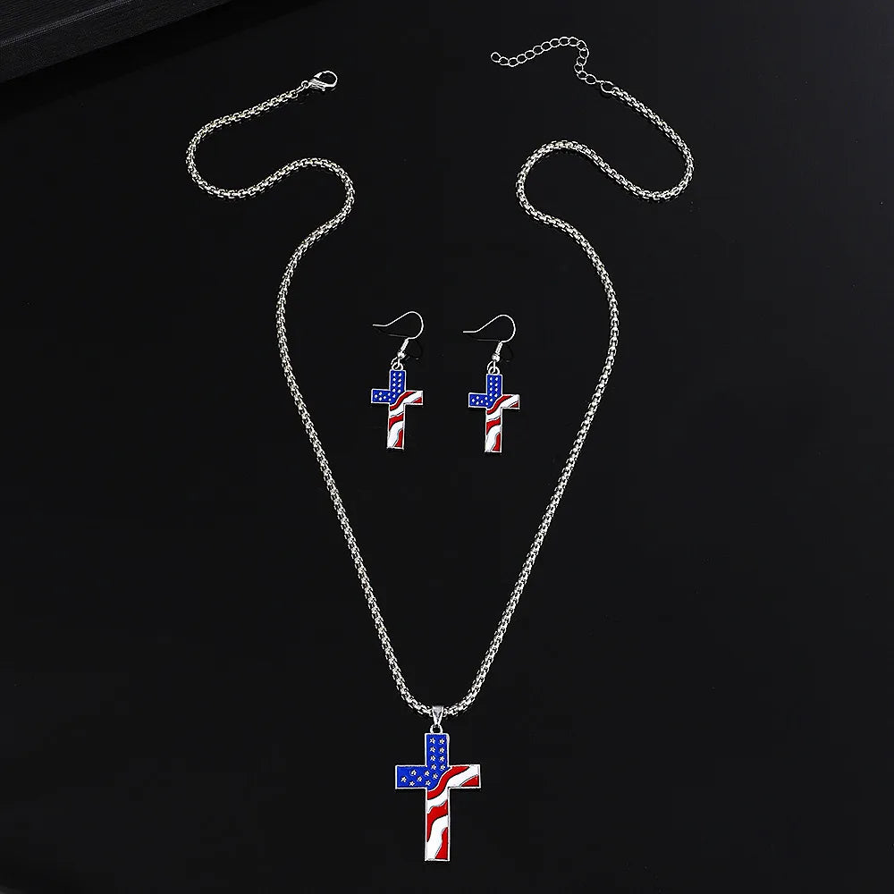 Ethnic Style National Flag Alloy Women'S Earrings Necklace