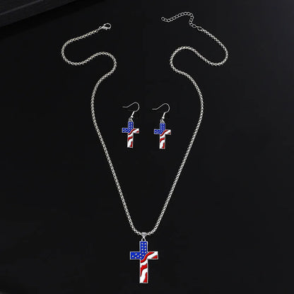 Ethnic Style National Flag Alloy Women'S Earrings Necklace