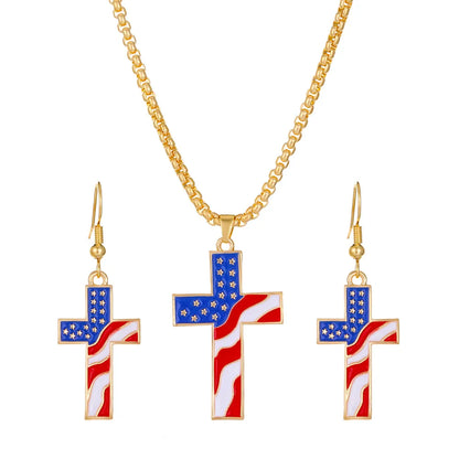 Ethnic Style National Flag Alloy Women'S Earrings Necklace