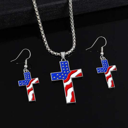 Ethnic Style National Flag Alloy Women'S Earrings Necklace