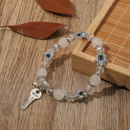 Ethnic Style Palm Key Artificial Crystal Alloy Beaded Artificial Crystal Women's Bracelets