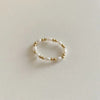 Ethnic Style Pearl Titanium Steel Plating Rings 1 Piece