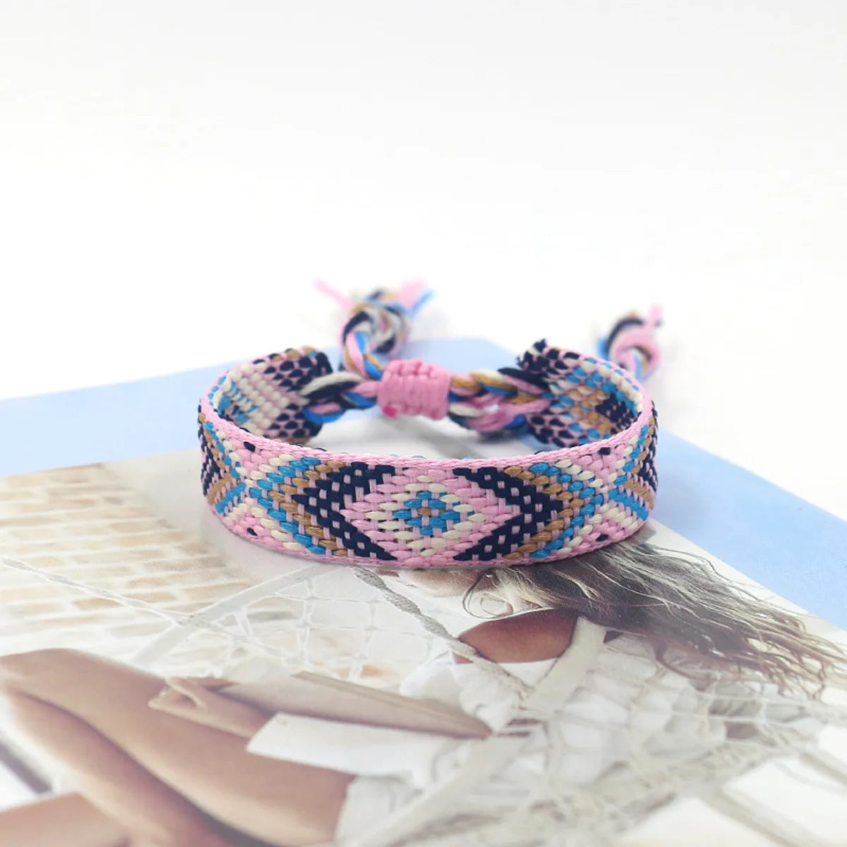 Ethnic Style Plaid Polyester Unisex Bracelets 1 Piece