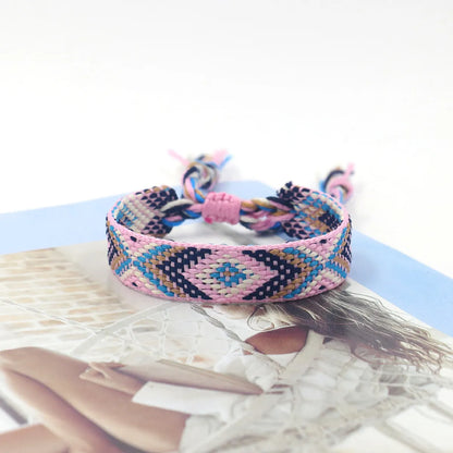 Ethnic Style Plaid Polyester Unisex Bracelets 1 Piece