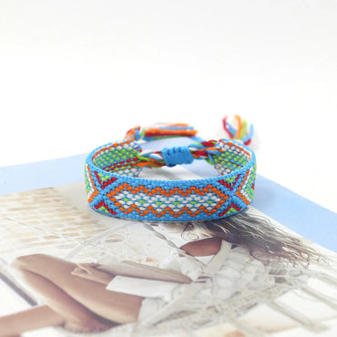 Ethnic Style Plaid Polyester Unisex Bracelets 1 Piece