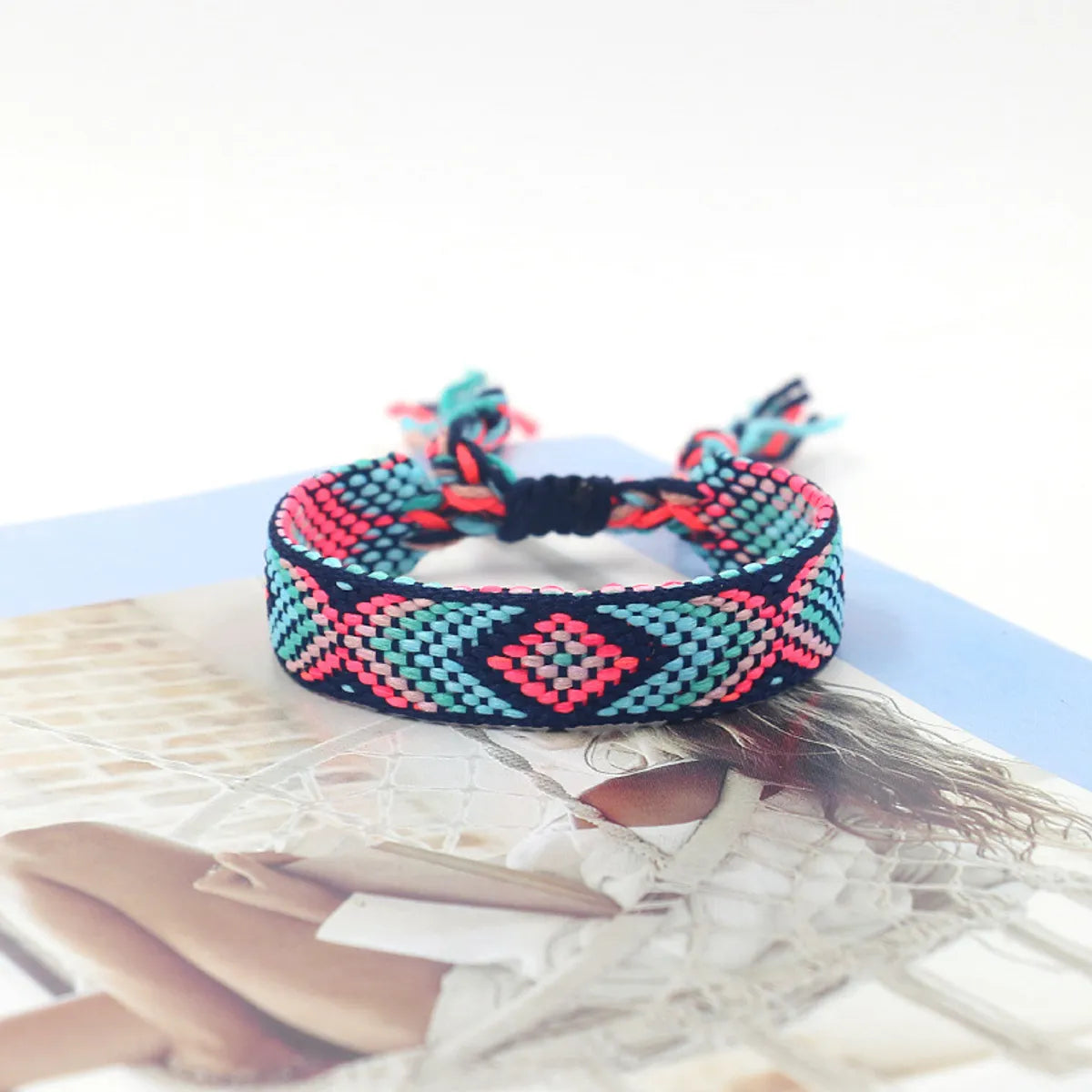 Ethnic Style Plaid Polyester Unisex Bracelets 1 Piece