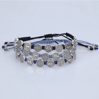 Ethnic Style Portrait Round Alloy Couple Bracelets