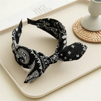 Ethnic Style Printing Solid Color Cloth Hair Band