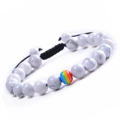 Ethnic Style Rainbow Natural Stone Bracelets In Bulk