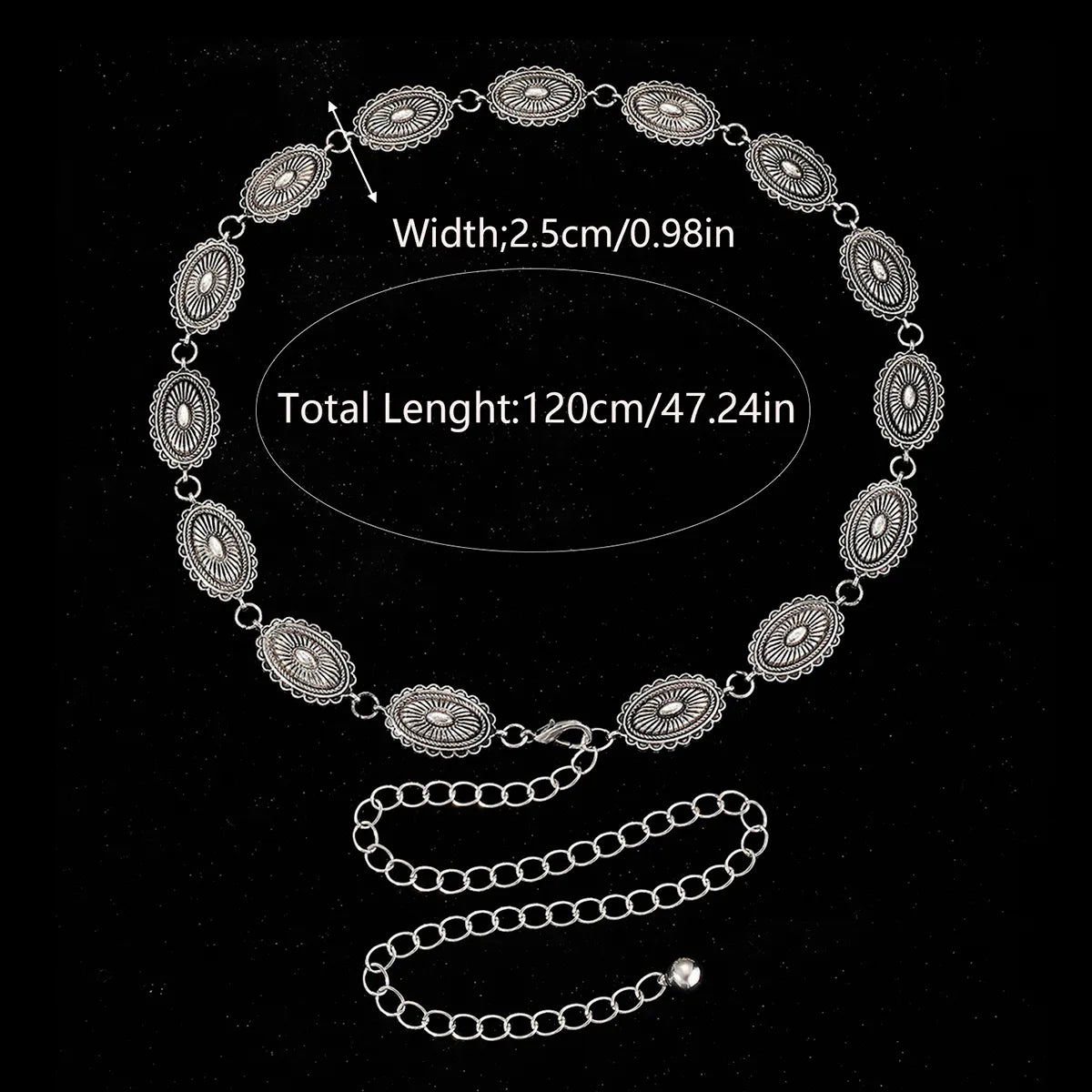 Ethnic Style Romantic African Style Solid Color Alloy Inlay Turquoise Women'S Waist Chain