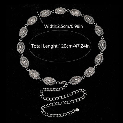 Ethnic Style Romantic African Style Solid Color Alloy Inlay Turquoise Women'S Waist Chain