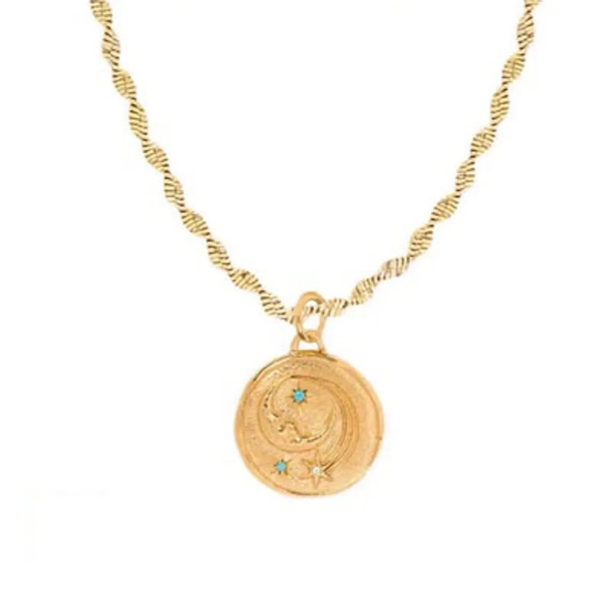 Ethnic Style Round Alloy Natural Stone Women's Necklace 1 Piece