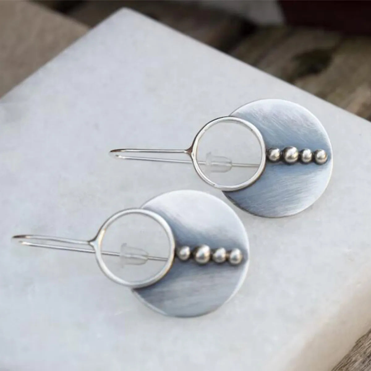 Ethnic Style Round Alloy Plating Hollow Out Women's Drop Earrings