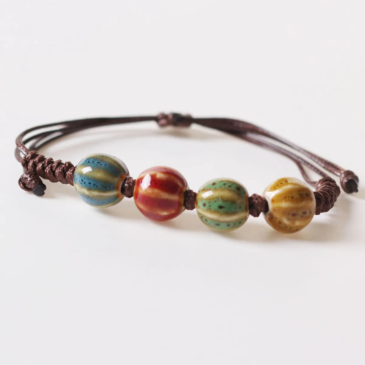 Ethnic Style Round Ceramics Knitting Women'S Bracelets