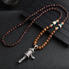 Ethnic Style Round Fish Alloy Wood Beaded Plating Unisex Pendant Necklace 1 Piece