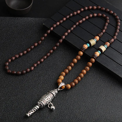 Ethnic Style Round Fish Alloy Wood Beaded Plating Unisex Pendant Necklace 1 Piece