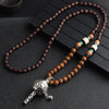 Ethnic Style Round Fish Alloy Wood Beaded Plating Unisex Pendant Necklace 1 Piece