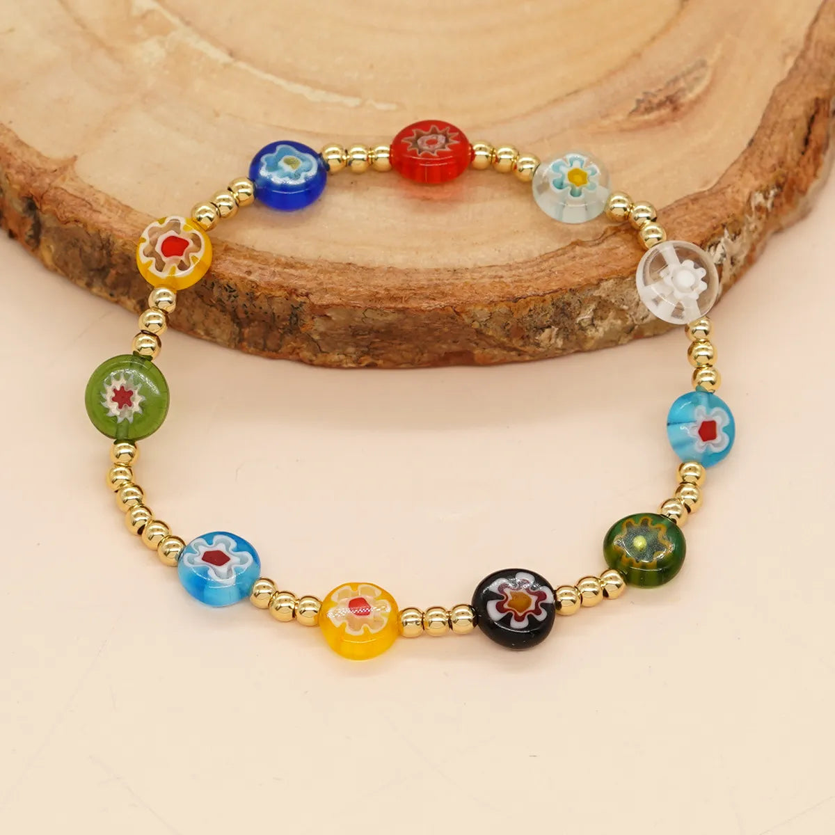 Ethnic Style Round Glass Wholesale Bracelets