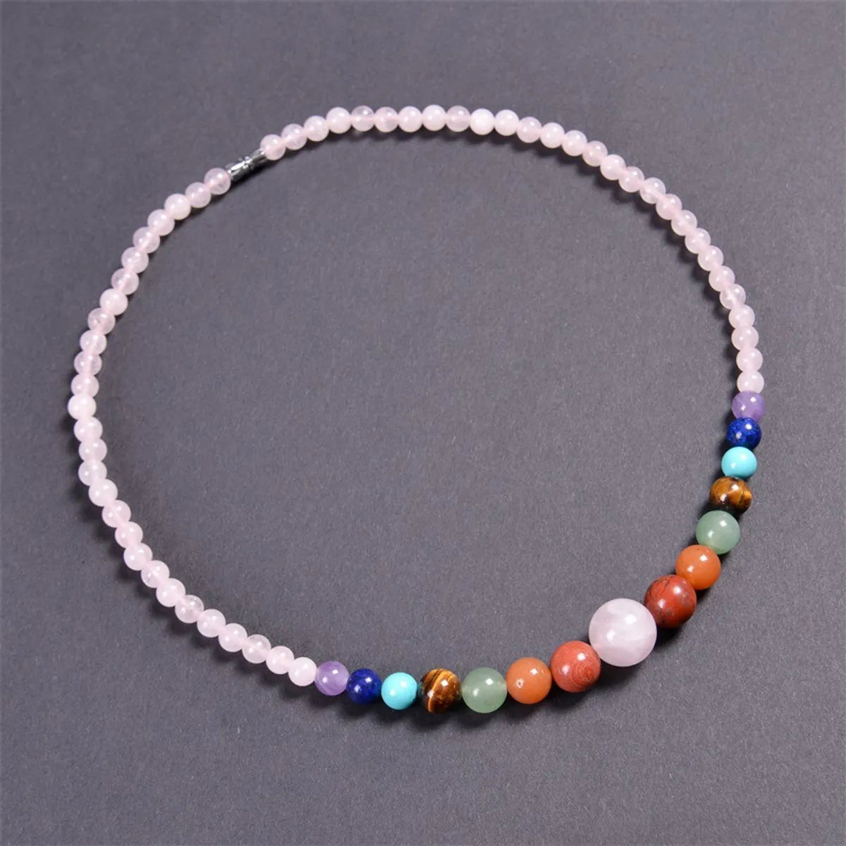 Ethnic Style Round Natural Stone Beaded Necklace