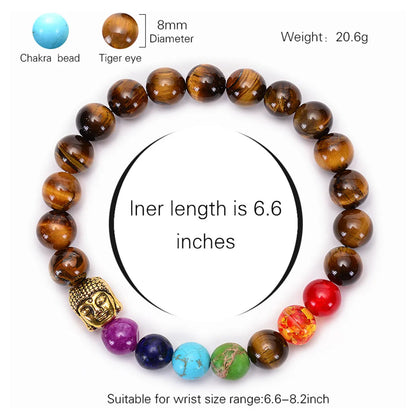 Ethnic Style Round Natural Stone Tiger Eye Bracelets In Bulk