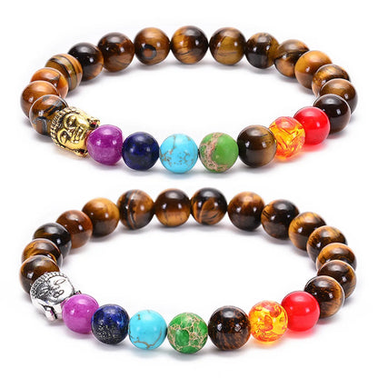 Ethnic Style Round Natural Stone Tiger Eye Bracelets In Bulk