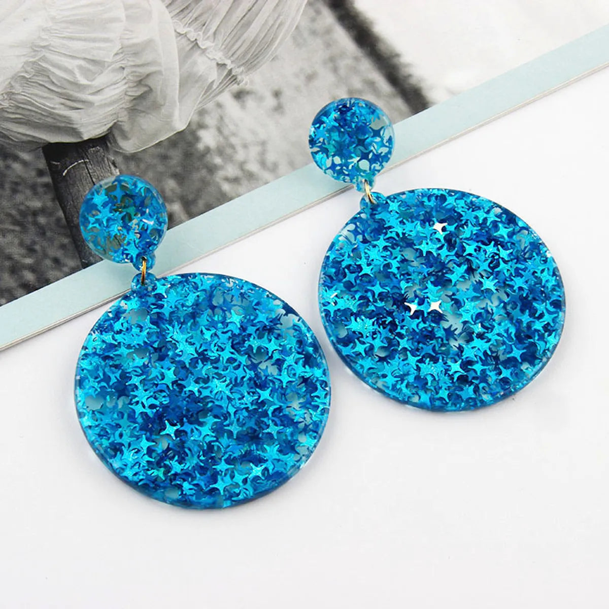 Ethnic Style Simple Geometric Round Acrylic Sequin Earrings