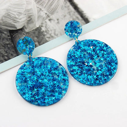 Ethnic Style Simple Geometric Round Acrylic Sequin Earrings