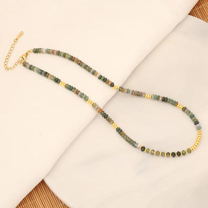 Ethnic Style Simple Style Multicolor Natural Stone Copper Beaded Handmade Necklace