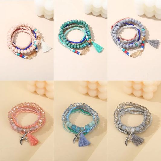 Ethnic Style Simple Style Pineapple Bird Glass Beaded Tassel Women's Bracelets