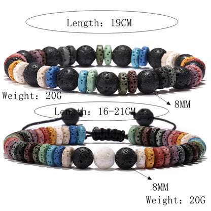 Ethnic Style Simple Style Round Natural Stone Beaded Unisex Bracelets