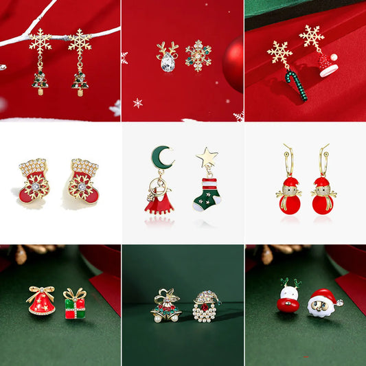 Ethnic Style Snowman Snowflake Elk Alloy Enamel Rhinestones Women's Drop Earrings 1 Pair