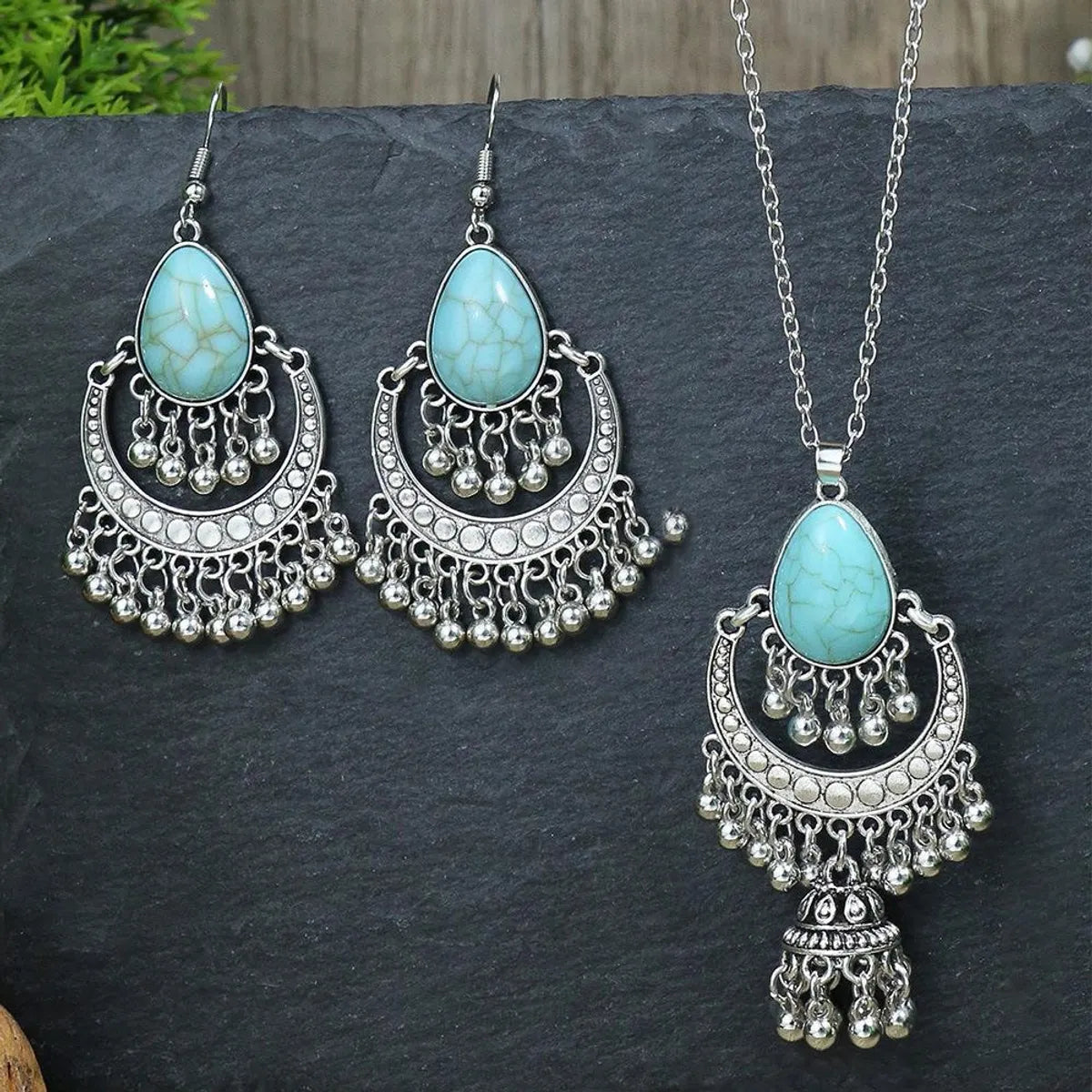 Ethnic Style Solid Color Alloy Plating Women's Jewelry Set